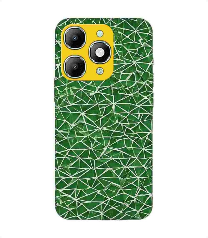 Custom Printed Case Cover for Itel A90 close up green white geometric pattern