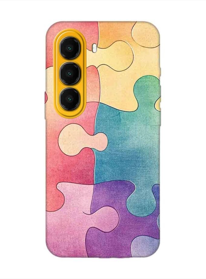 Custom Printed Case Cover for Itel A95 (5G) close up colorful puzzle piece