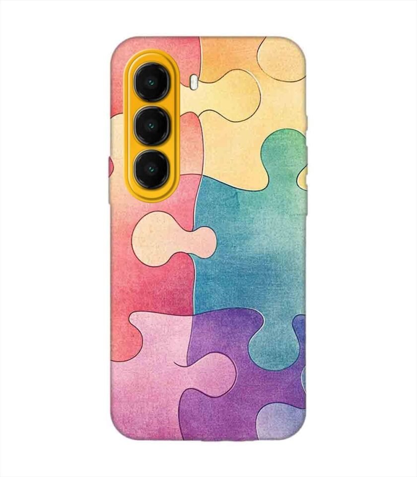 Custom Printed Case Cover for Itel A95 (5G) close up colorful puzzle piece