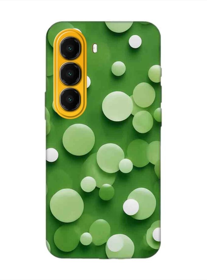 Custom Printed Case Cover for Itel A95 (5G) close up green background with white polka dots