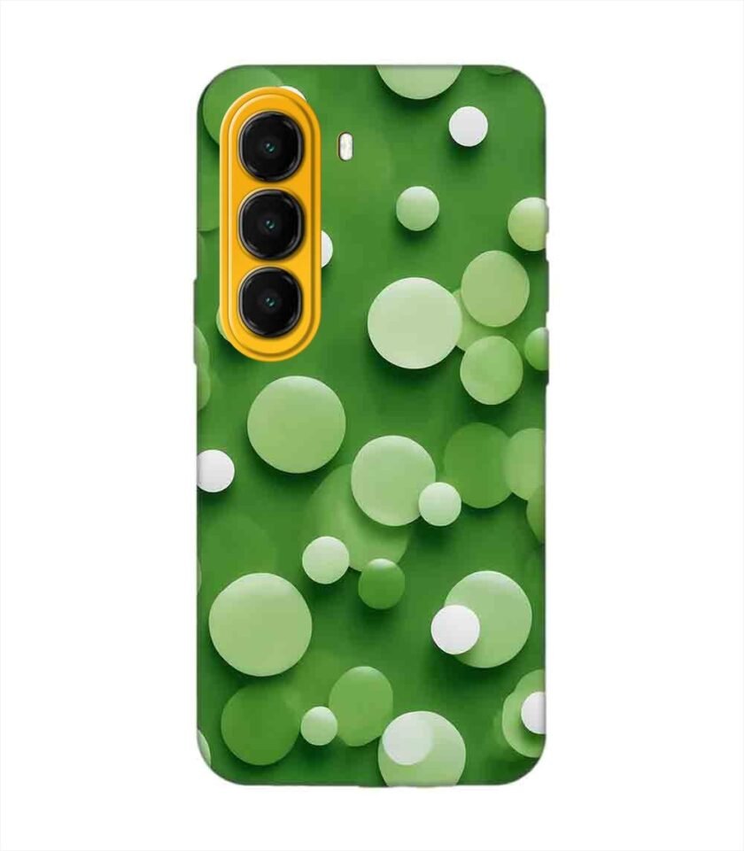 Custom Printed Case Cover for Itel A95 (5G) close up green background with white polka dots