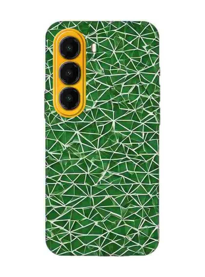 Custom Printed Case Cover for Itel A95 (5G) close up green white geometric pattern