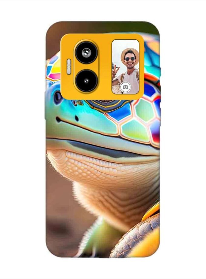 Custom Printed Case Cover for Lava Blaze Duo (5G) close up cute turtle