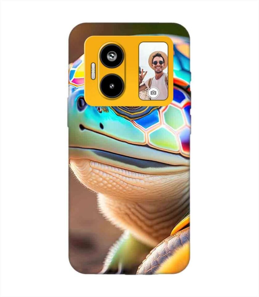 Custom Printed Case Cover for Lava Blaze Duo (5G) close up cute turtle