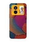 Custom Printed Case Cover for Lava Blaze Duo (5G) closeup color textured surface