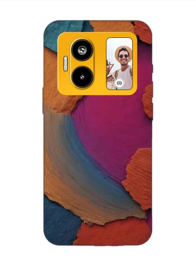 Custom Printed Case Cover for Lava Blaze Duo (5G) closeup color textured surface