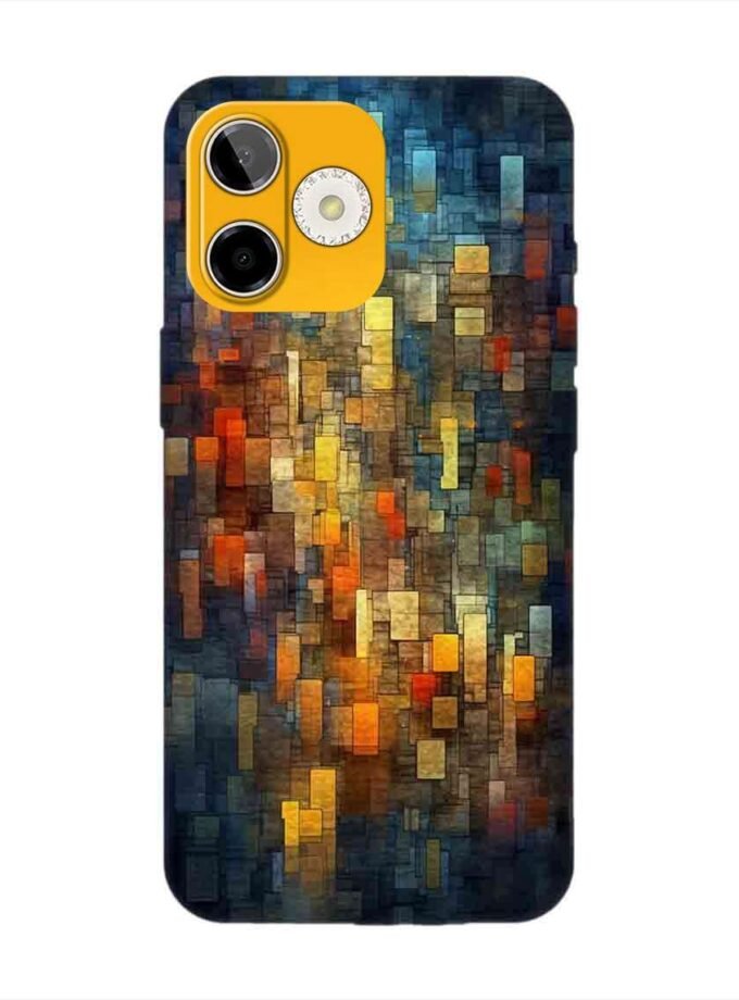 Custom Printed Case Cover for Lava Shark (5G) close up colorful mosaic squares shapes