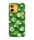 Custom Printed Case Cover for Lava Shark (5G) close up green background with white polka dots