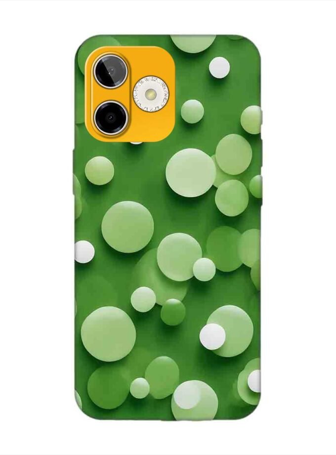 Custom Printed Case Cover for Lava Shark (5G) close up green background with white polka dots