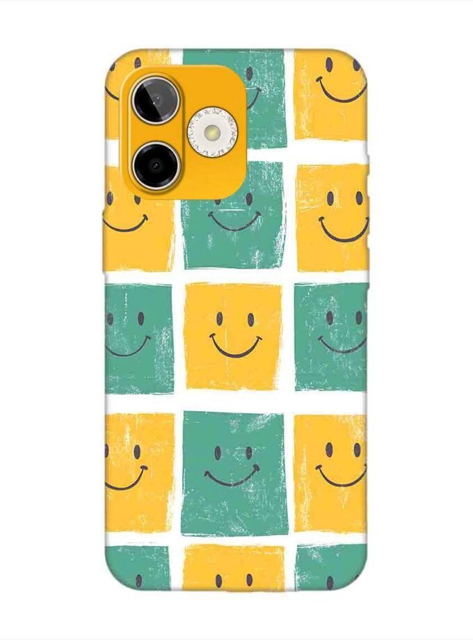 Custom Printed Case Cover for Lava Shark (5G) close up pattern smiley faces