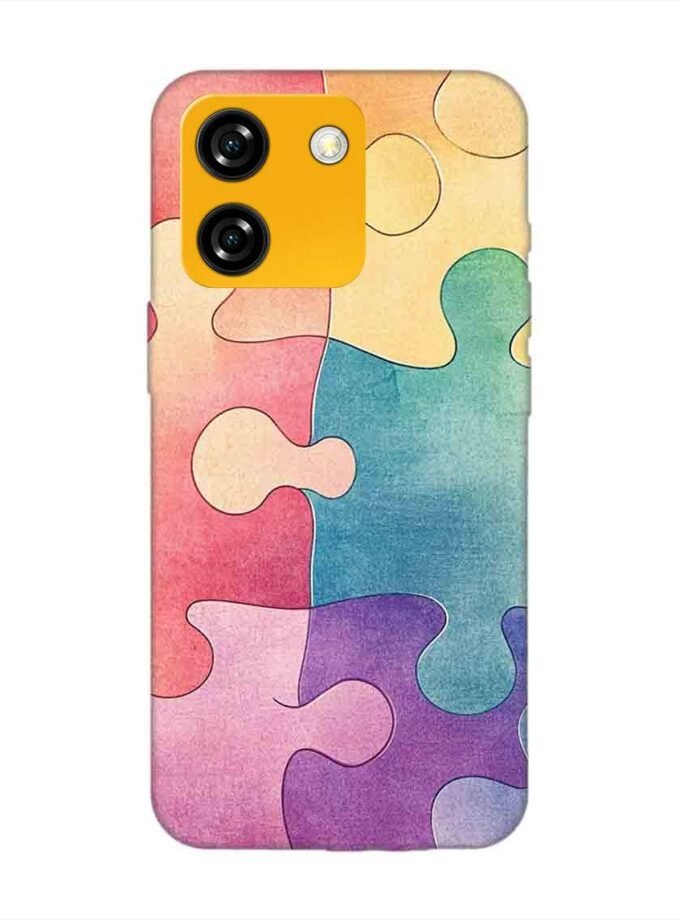 Custom Printed Case Cover for Lava Yuva Smart close up colorful puzzle piece
