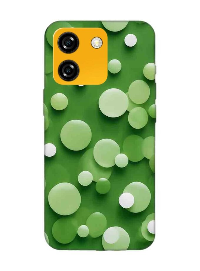 Custom Printed Case Cover for Lava Yuva Smart close up green background with white polka dots