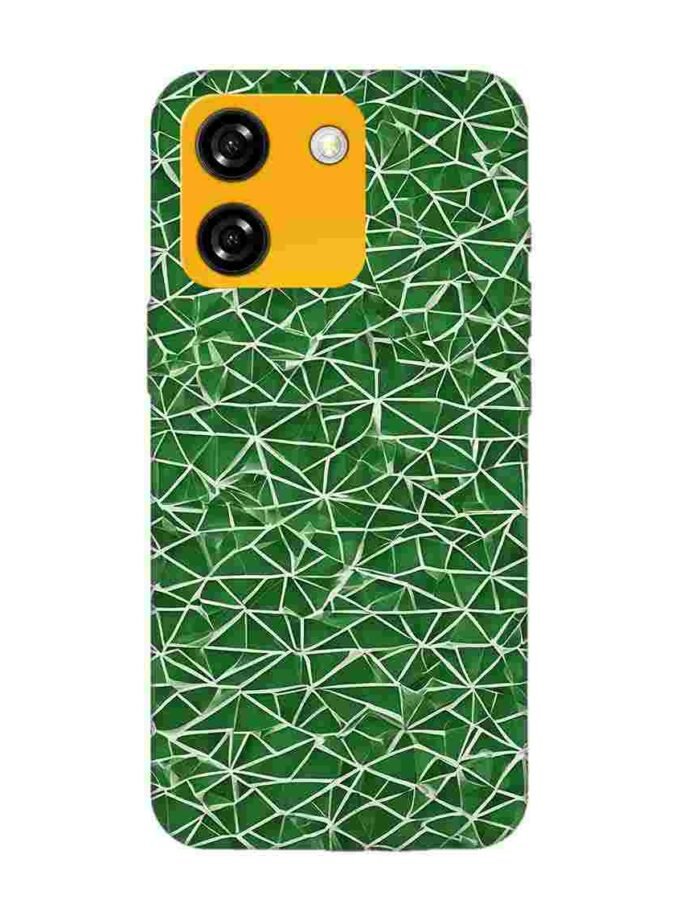 Custom Printed Case Cover for Lava Yuva Smart close up green white geometric pattern