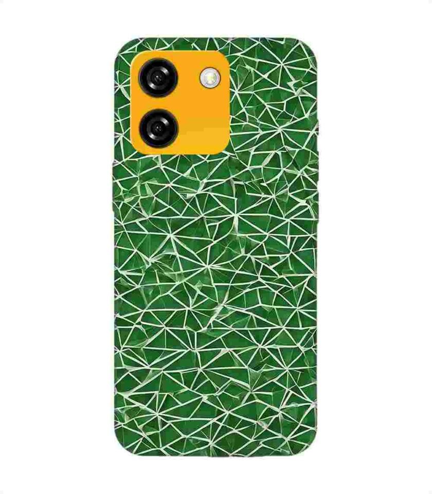 Custom Printed Case Cover for Lava Yuva Smart close up green white geometric pattern