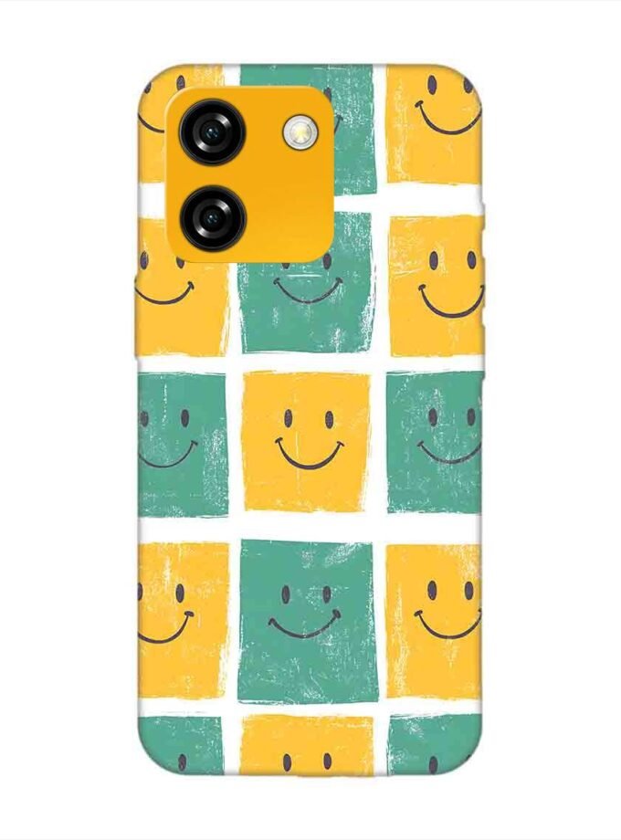 Custom Printed Case Cover for Lava Yuva Smart close up pattern smiley faces