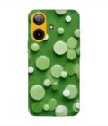 Custom Printed Case Cover for Lava Yuva Star 2 (4G) close up green background with white polka dots