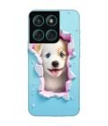 Custom Printed Case Cover for Motorola Moto Edge 60 Fusion (5G) close up dog looking out hole wall