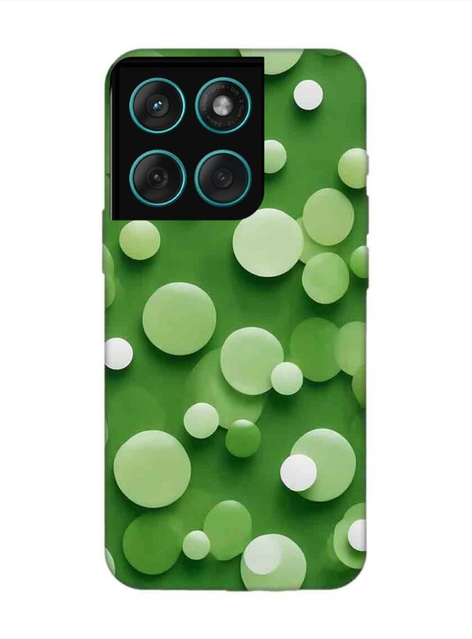 Custom Printed Case Cover for Motorola Moto Edge 60 Fusion (5G) close up green background with white polka dots