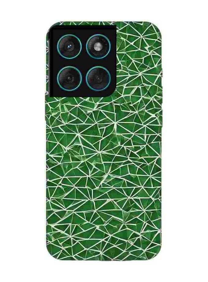 Custom Printed Case Cover for Motorola Moto Edge 60 Fusion (5G) close up green white geometric pattern