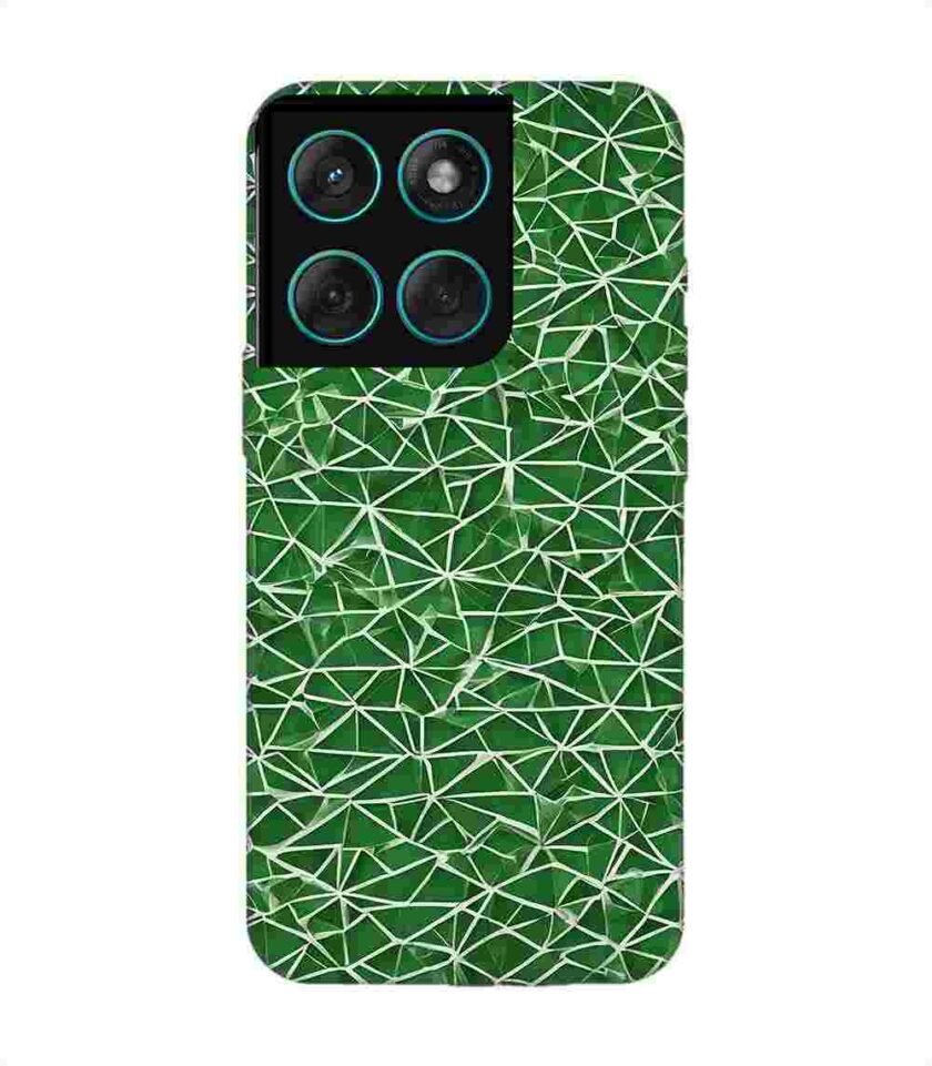 Custom Printed Case Cover for Motorola Moto Edge 60 Fusion (5G) close up green white geometric pattern