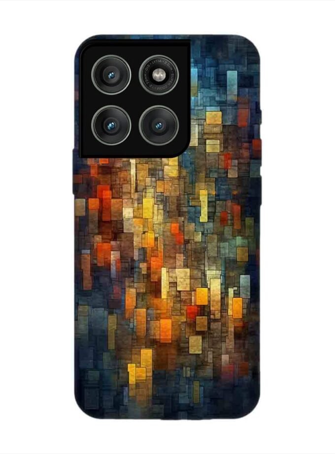 Custom Printed Case Cover for Motorola Moto Edge 60 Pro (5G) close up colorful mosaic squares shapes