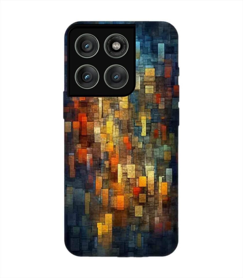 Custom Printed Case Cover for Motorola Moto Edge 60 Pro (5G) close up colorful mosaic squares shapes