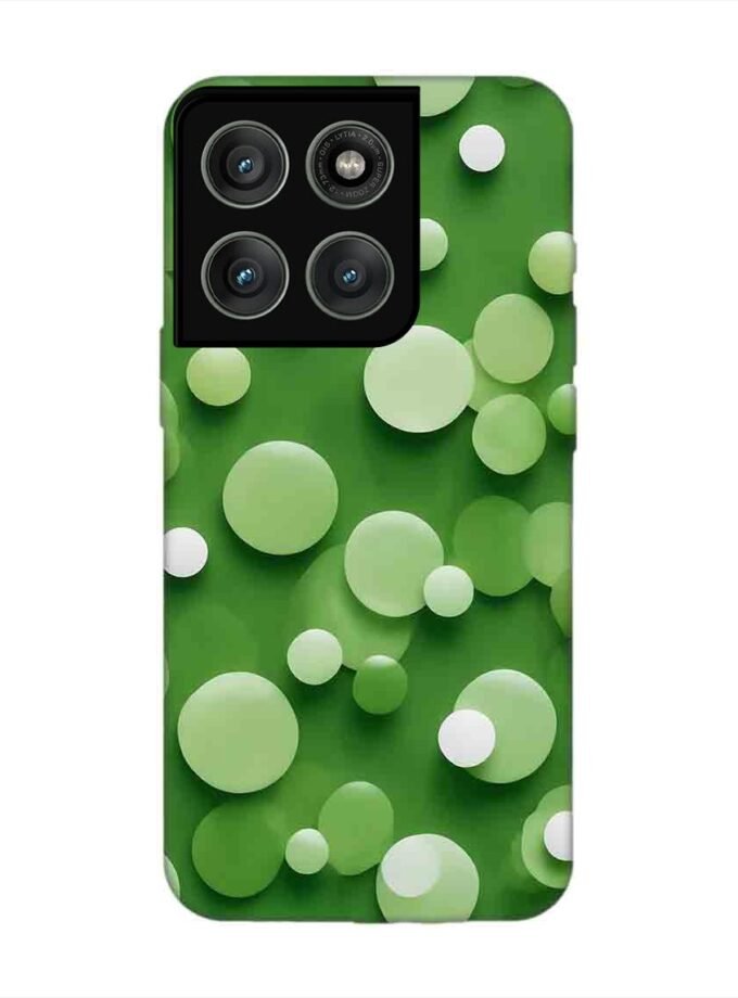 Custom Printed Case Cover for Motorola Moto Edge 60 Pro (5G) close up green background with white polka dots