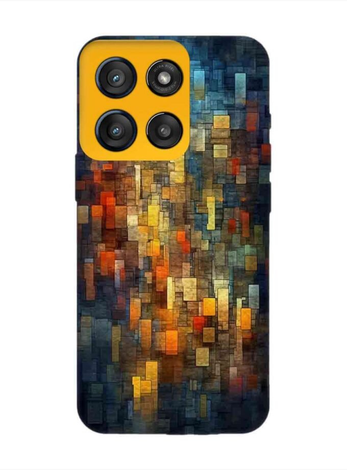 Custom Printed Case Cover for Motorola Moto Edge 60 Stylus close up colorful mosaic squares shapes