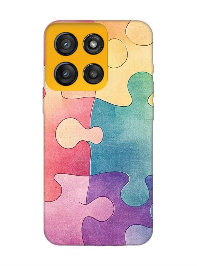 Custom Printed Case Cover for Motorola Moto Edge 60 Stylus close up colorful puzzle piece