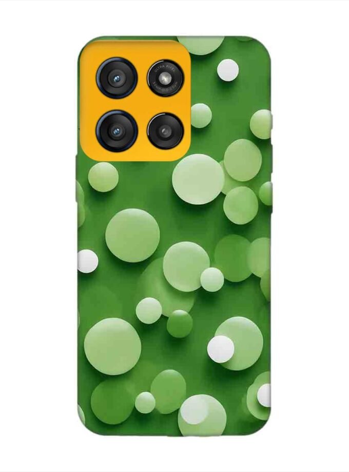 Custom Printed Case Cover for Motorola Moto Edge 60 Stylus close up green background with white polka dots