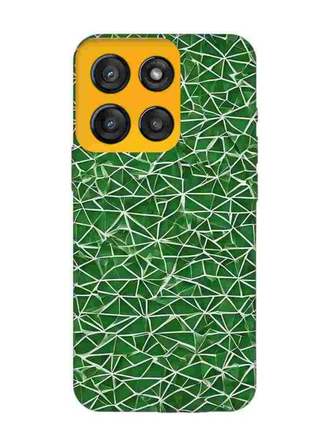 Custom Printed Case Cover for Motorola Moto Edge 60 Stylus close up green white geometric pattern