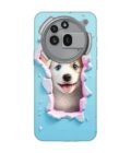 Custom Printed Case Cover for Nothing Phone 3A Pro close up dog looking out hole wall