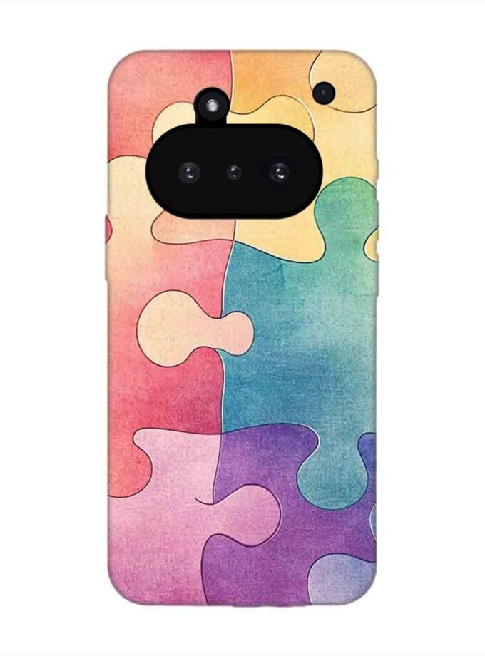 Custom Printed Case Cover for Nothing Phone 3A close up colorful puzzle piece
