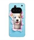 Custom Printed Case Cover for Nothing Phone 3A close up dog looking out hole wall