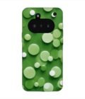 Custom Printed Case Cover for Nothing Phone 3A close up green background with white polka dots