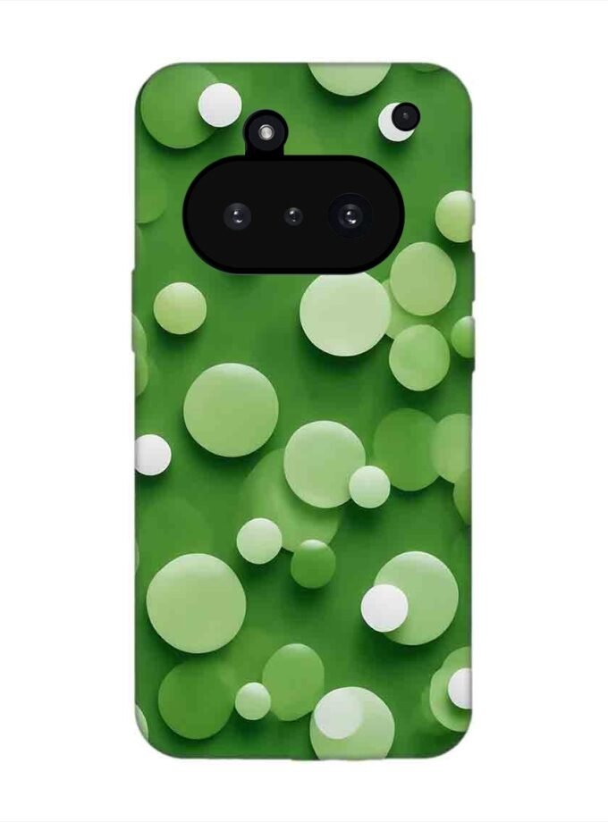 Custom Printed Case Cover for Nothing Phone 3A close up green background with white polka dots