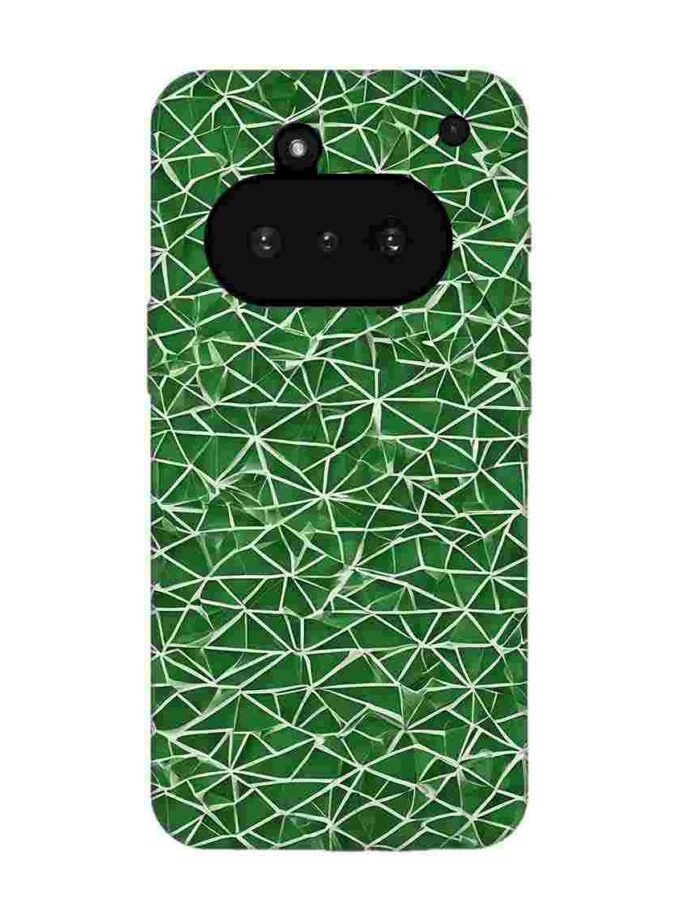 Custom Printed Case Cover for Nothing Phone 3A close up green white geometric pattern