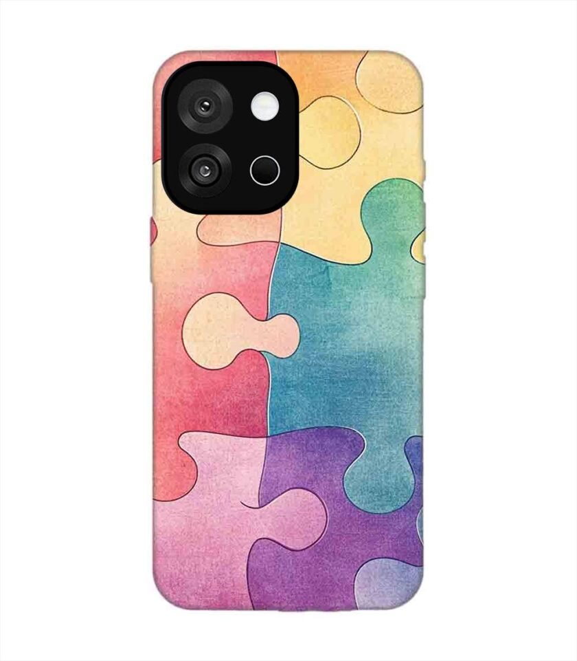 Custom Printed Case Cover for Oneplus 13S (5G) close up colorful puzzle piece