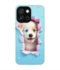Custom Printed Case Cover for Oneplus 13S (5G) close up dog looking out hole wall