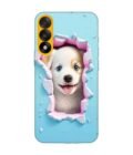 Custom Printed Case Cover for Oneplus Nord 5 (5G) close up dog looking out hole wall