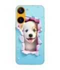 Custom Printed Case Cover for Oneplus Nord Ce 5 (5G) close up dog looking out hole wall
