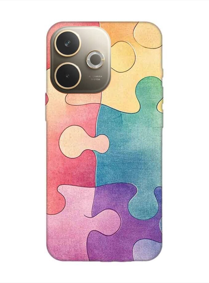 Custom Printed Case Cover for Oppo A5 Pro (5G) close up colorful puzzle piece