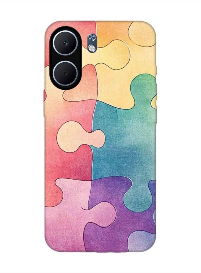 Custom Printed Case Cover for Oppo A5X (5G) close up colorful puzzle piece
