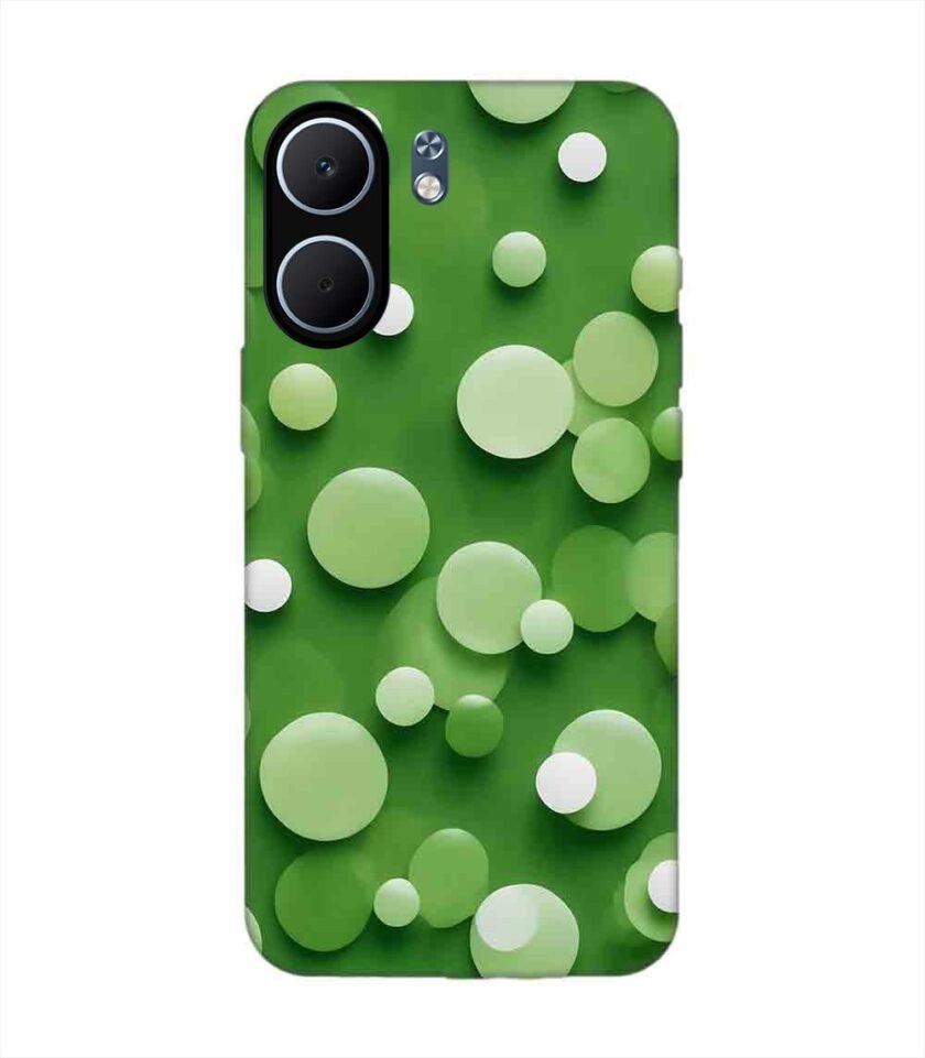 Custom Printed Case Cover for Oppo A5X (5G) close up green background with white polka dots