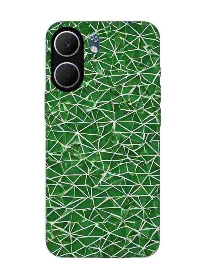 Custom Printed Case Cover for Oppo A5X (5G) close up green white geometric pattern