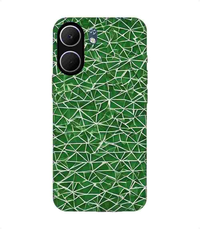 Custom Printed Case Cover for Oppo A5X (5G) close up green white geometric pattern