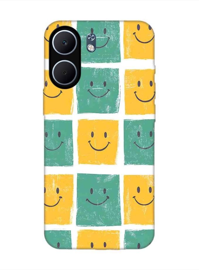 Custom Printed Case Cover for Oppo A5X (5G) close up pattern smiley faces