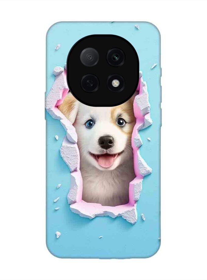 Custom Printed Case Cover for Oppo F29 (5G) close up dog looking out hole wall