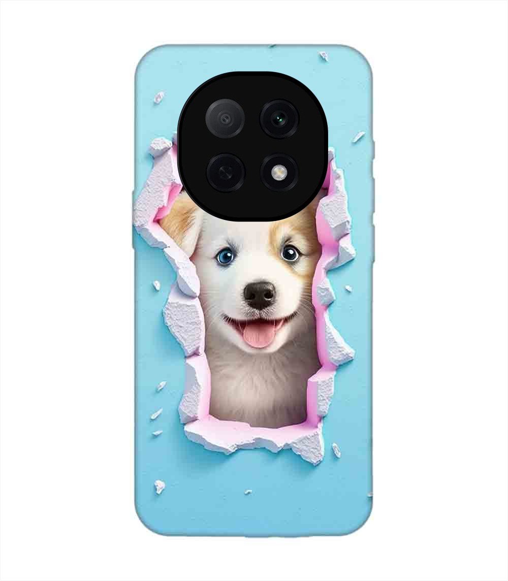 Custom Printed Case Cover for Oppo F29 Pro (5G) close up dog looking out hole wall