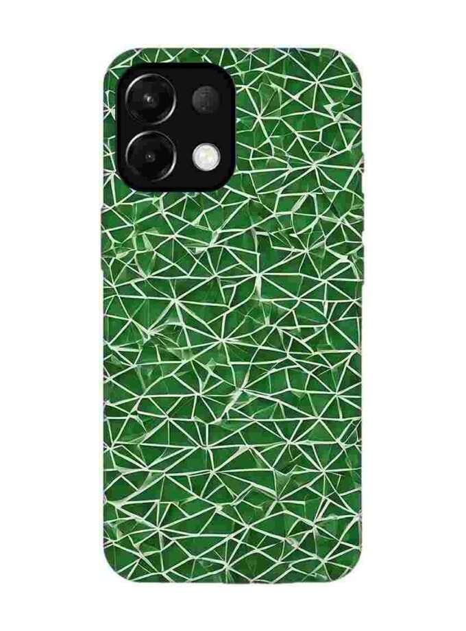 Custom Printed Case Cover for Oppo K13 (5G) close up green white geometric pattern